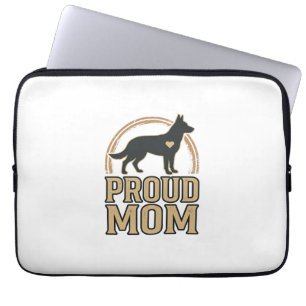 Proud Mum Dog Silhouette Vintage Vector Design_1 Laptop Sleeve