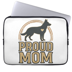 Proud Mum Dog Silhouette Vintage Vector Design_1 Laptop Sleeve