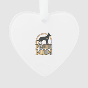 Proud Mum Dog Silhouette Vintage Vector Design_1 Ornament