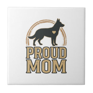 Proud Mum Dog Silhouette Vintage Vector Design_1 Tile