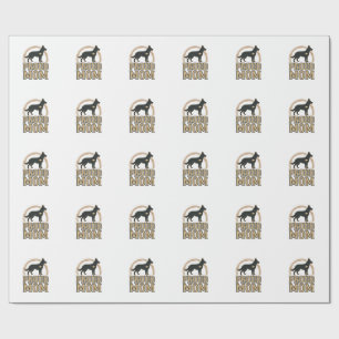 Proud Mum Dog Silhouette Vintage Vector Design_1 Wrapping Paper