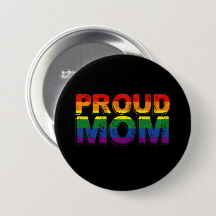 Proud Mum Gay Pride LGBT Rainbow Mother LGBTQ  7.5 Cm Round Badge