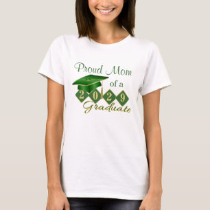 Proud Mum Graduation Green & Gold T-Shirt