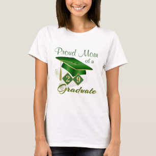 Proud Mum Green Gold Graduation T-Shirt