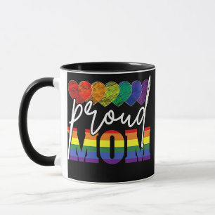 Proud Mum Mothers Day LGBTQ Rainbow Flag Gay  Mug