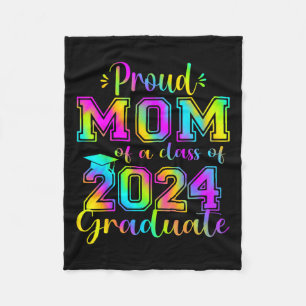 Proud Mum Of 2024 Graduate Awesome Family College Fleece Blanket