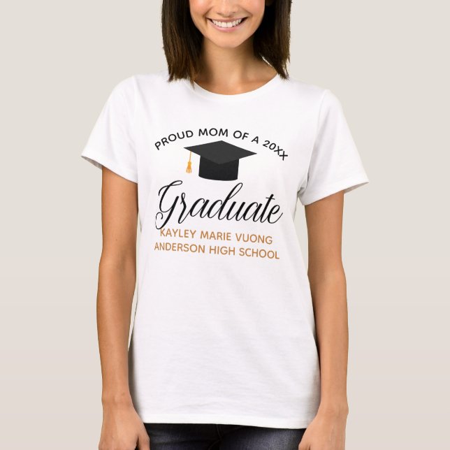 Proud Mum of 2025 Graduate Custom Graduation T-Shirt (Front)