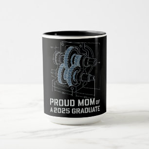Proud Mum of 2025 ME Grad Gearbox Blueprint Mug