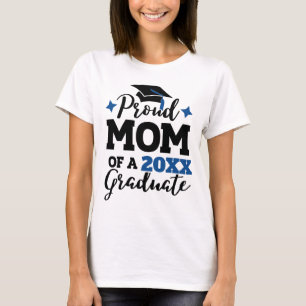 Proud Mum of a 2022 graduate black blue cap tassel T-Shirt