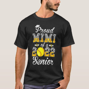 Proud Mum Of A 2022 Senior Leopard Softball Game D T-Shirt