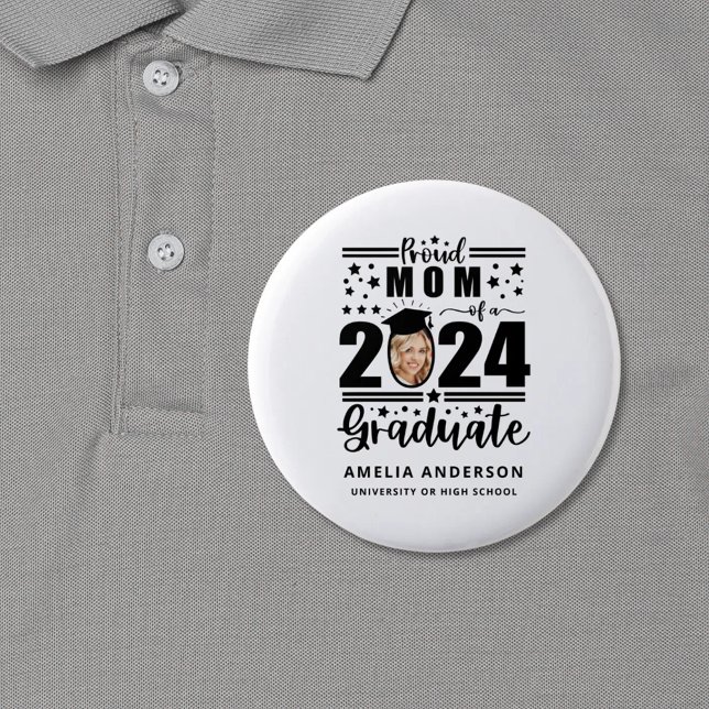 Proud Mum of a 2024 Graduate 6 Cm Round Badge (Creator Uploaded)
