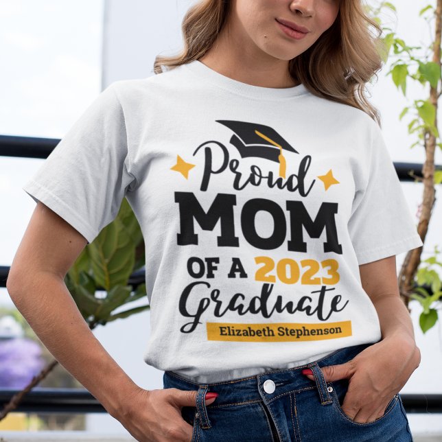 Proud Mum of a 2024 graduate black gold cap tassel T-Shirt (Creator Uploaded)