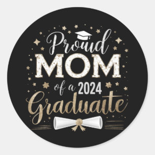 Proud Mum Of A 2024 Graduate Class Senior Classic Round Sticker