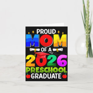 Proud mum of a 2026 preschool graduate graduation card
