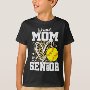 Proud Mum Of A 2026 Senior Softll Graduation Leopa T-Shirt