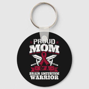 Proud Mum Of A Brain Aneurysm Warrior Awareness Ri Key Ring