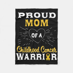 Proud Mum Of A Childhood Cancer Warrior Awareness Fleece Blanket