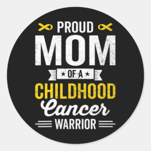 Proud Mum Of A Childhood Cancer Warrior Survivor A Classic Round Sticker