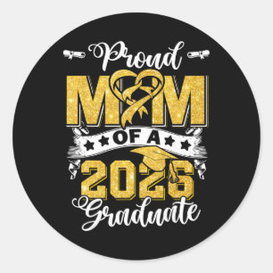 Proud Mum Of A Cl Of 2026 Graduate Senior Graduati Classic Round Sticker