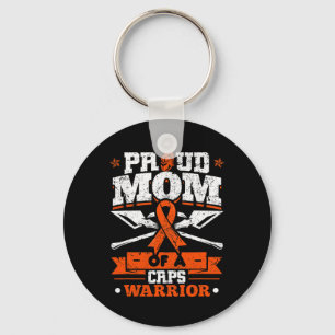 Proud Mum Of A Crps Warrior Month Orange Ribbon  Key Ring