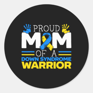 Proud Mum Of A Down Syndrome Warrior Extra Chromos Classic Round Sticker