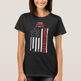 Proud Mum of a Firefighter Distressed Flag T-Shirt