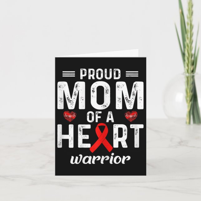 Proud Mum Of A Heart Warrior Heart Disease Family  Card (Front)