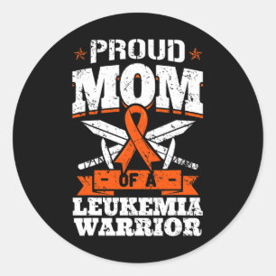Proud Mum Of A Leukaemia Warrior Mother Awareness  Classic Round Sticker