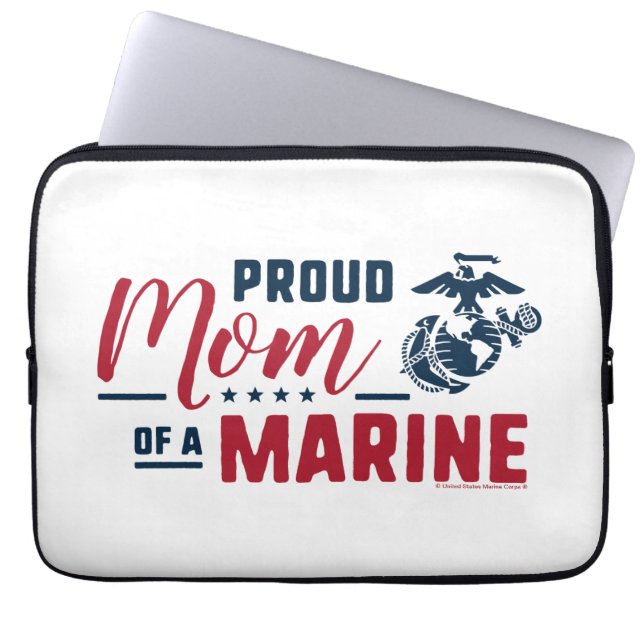 Proud Mum of a Marine - Colour Laptop Sleeve (Front)