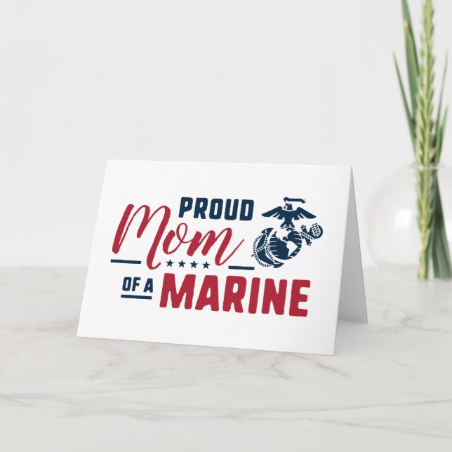Proud Mum of a Marine Note Card (Front)