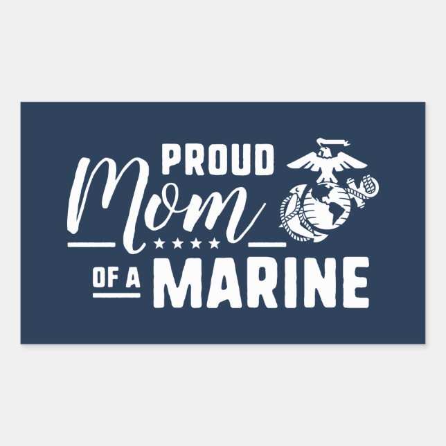 Proud Mum of a Marine Rectangular Sticker (Front)