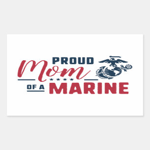 Proud Mum of a Marine Rectangular Sticker