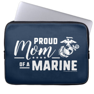 Proud Mum of a Marine - White Laptop Sleeve