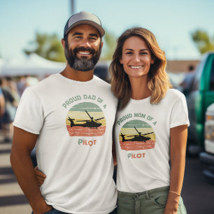 Proud Mum of a Pilot Personalised Retro Vintage T-Shirt