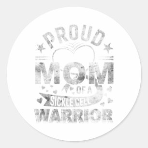 Proud Mum Of A Sickle Cell Warrior Sickle Cell Awa Classic Round Sticker