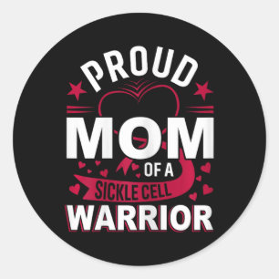 Proud Mum Of A Sickle Cell Warrior Sickle Cell Awa Classic Round Sticker