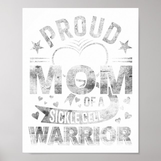 Proud Mum Of A Sickle Cell Warrior Sickle Cell Awa Poster (Front)