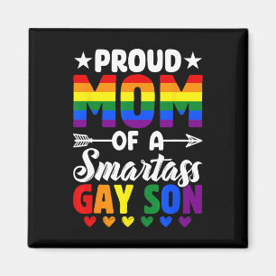 Proud Mum Of A Smart Gay Son Lgbtq Pride Flag Moth Magnet