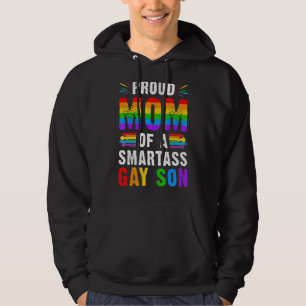 Proud Mum Of A Smartass Gay Son Lgbt Ally Gay Prid Hoodie