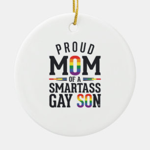 Proud Mum of a Smartass Gay Son Vintage Shirt Desi Ceramic Tree Decoration