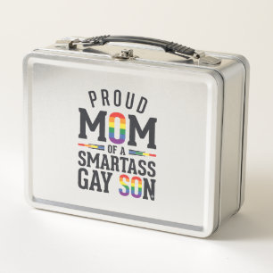 Proud Mum of a Smartass Gay Son Vintage Shirt Desi Metal Lunch Box
