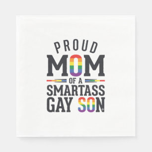 Proud Mum of a Smartass Gay Son Vintage Shirt Desi Napkin