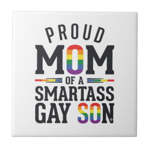 Proud Mum of a Smartass Gay Son Vintage Shirt Desi Tile