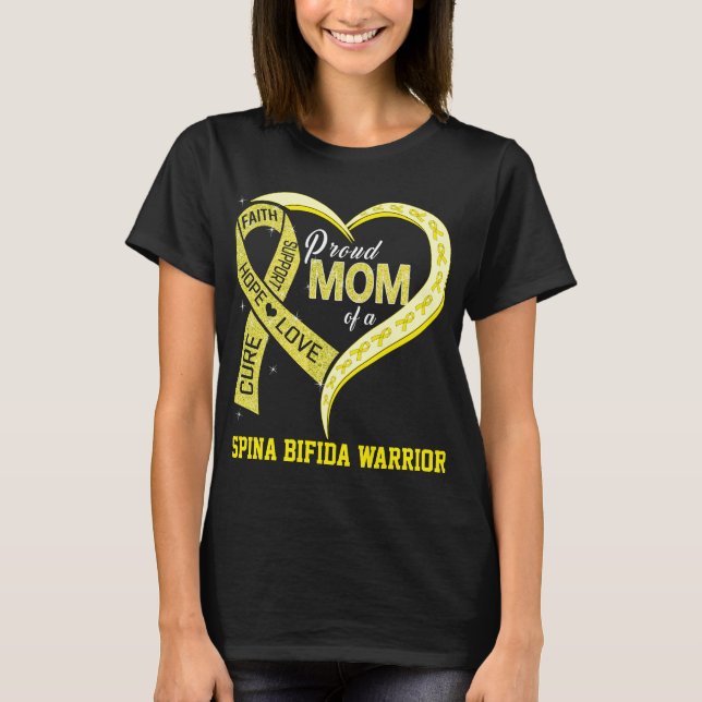 Proud Mum Of A Spina Bifida Warrior T-Shirt (Front)