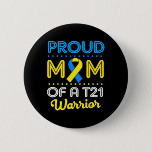 Proud Mum Of A T21 World Down Syndrome Awareness D 6 Cm Round Badge