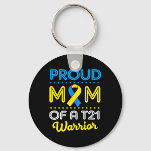 Proud Mum Of A T21 World Down Syndrome Awareness D Key Ring