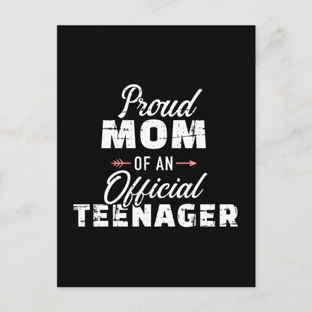 Proud mum of a teenager 13th birthday postcard (Front)