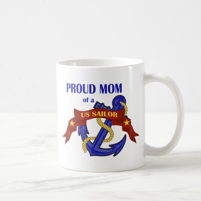 Proud Mum of a US Sailor Coffee Mug (Right)