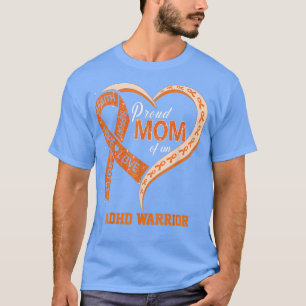 Proud Mum Of An ADHD Warrior Ribbon Heart T-Shirt
