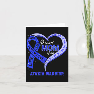 Proud Mum Of An Ataxia Warrior Blue Ribbon Matchin Card